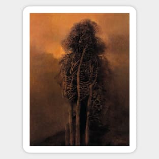 zdzislaw beksinski - Beksinski Trees Sticker